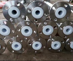ptfe lined pipe with 1 fix flange 1 loose flange