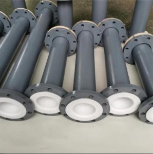 ptfe lined pipe with 1 fix flange 1 loose flange