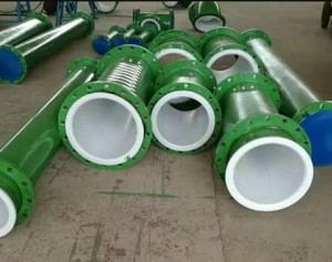 ptfe lined pipe with 1 fix flange 1 loose flange