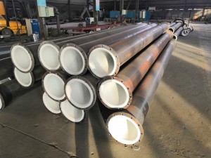 Customized strong acid alkali resistant high temperature carbon steel stainless steel PTFE lined straight pipe