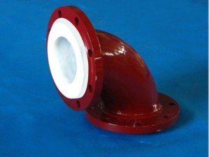 PTFE Lined 90deg Elbow with Fixed Flange or Losse Flange