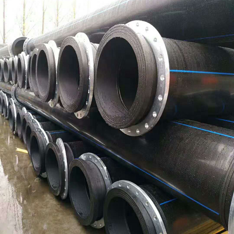 Hdpe de flutuação de tubulação de dragagem com conexão de flange para dragagem