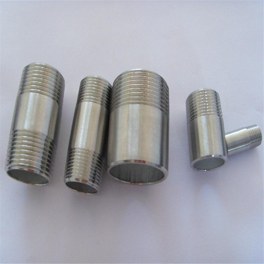 acero inoxidable SCH40 macho npt pezón rosca completa